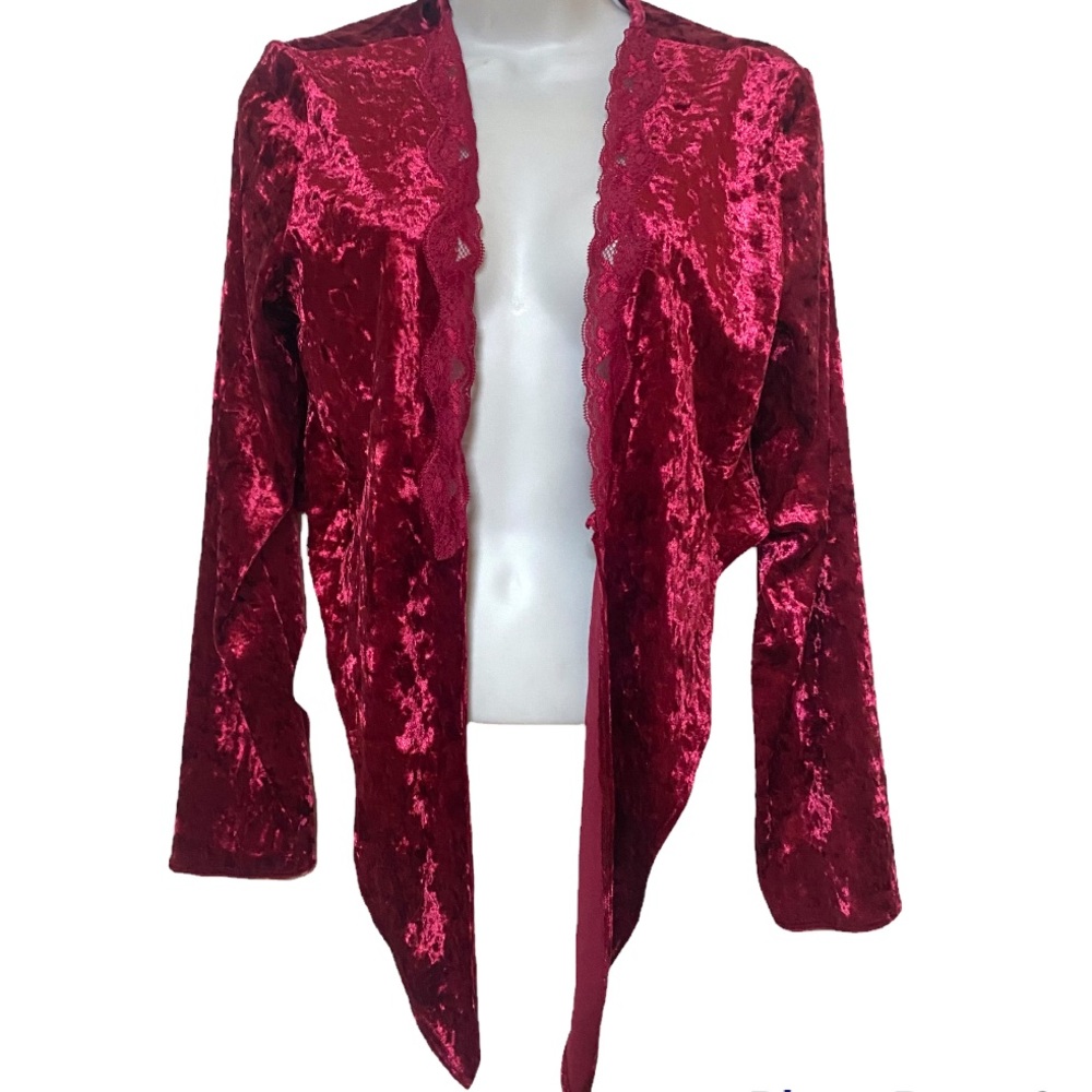 Renaissance Goth Velvet Tie Top Cardigan - Picture 3 of 4